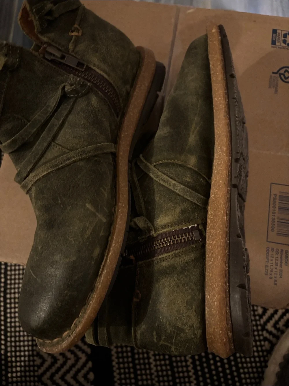 Women's Olive Green Ankle Boots
